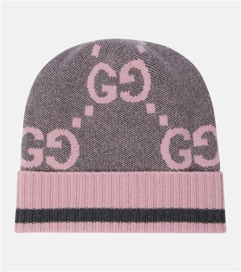 gucci rhinestone beanie|GG knit cashmere hat in grey and black .